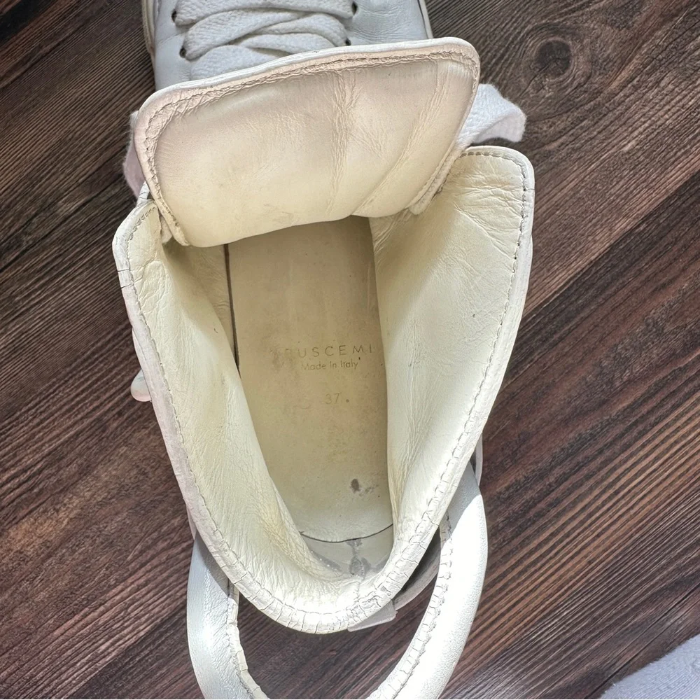 Buscemi 100mm white leather sneakers size 7 women’s